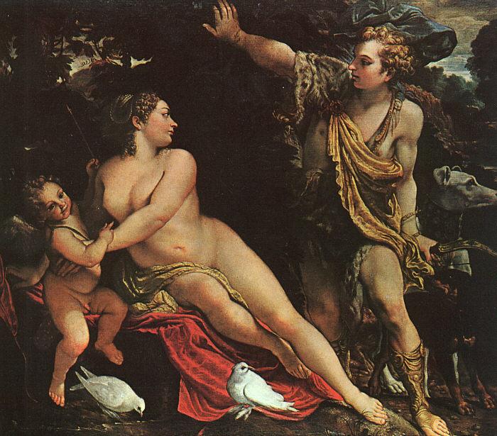 Annibale Carracci Venus, Adonis and Cupid oil painting image